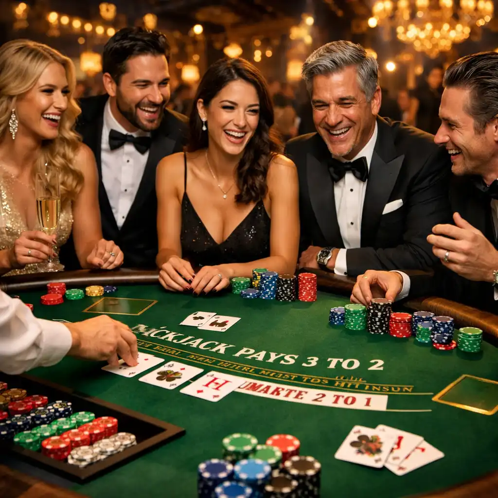 Table de blackjack immersive lors d'un événement