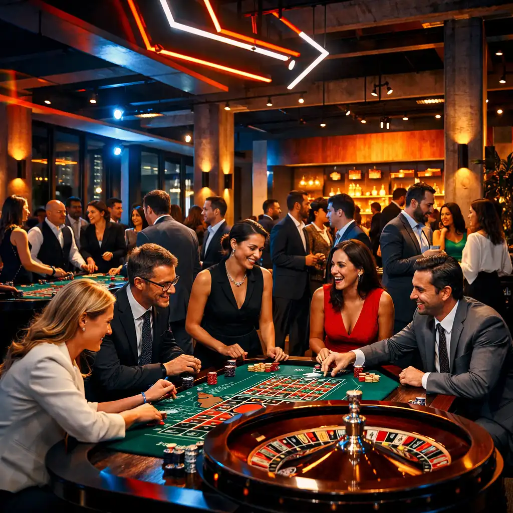 Animation événement entreprise immersive casino moderne