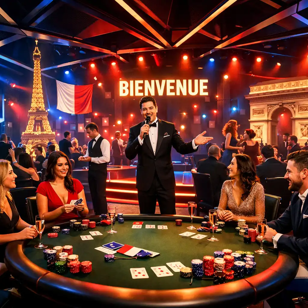 Ambiance immersive événementielle Valdorique avec tables de jeu élégantes