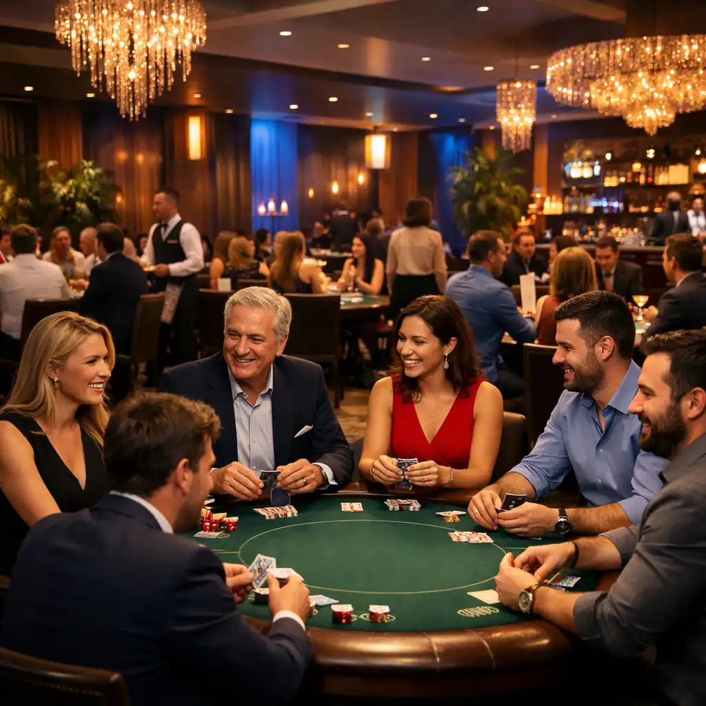 Ambiance soirée poker immersive