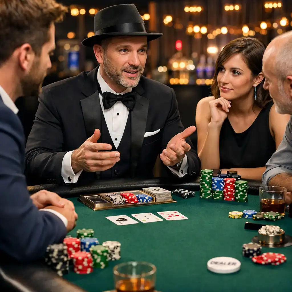 Animation table de poker avec participants